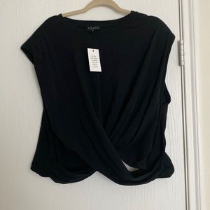 ELOQUII black top with cross cross detail in front